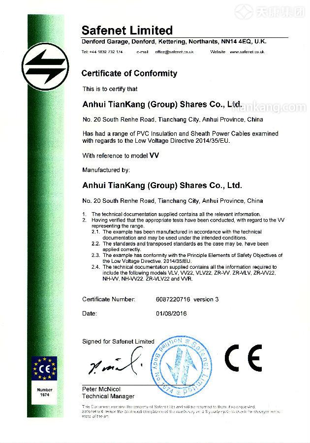 cable CE Certificate